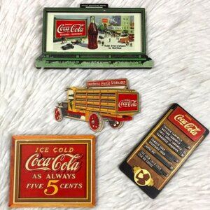 NWOT Set of 4 Vintage Coca-Cola Wood 3D Magnets